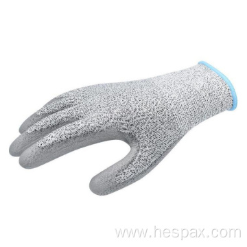 Hespax Cut Resistant HPPE Work Gloves PU Coated